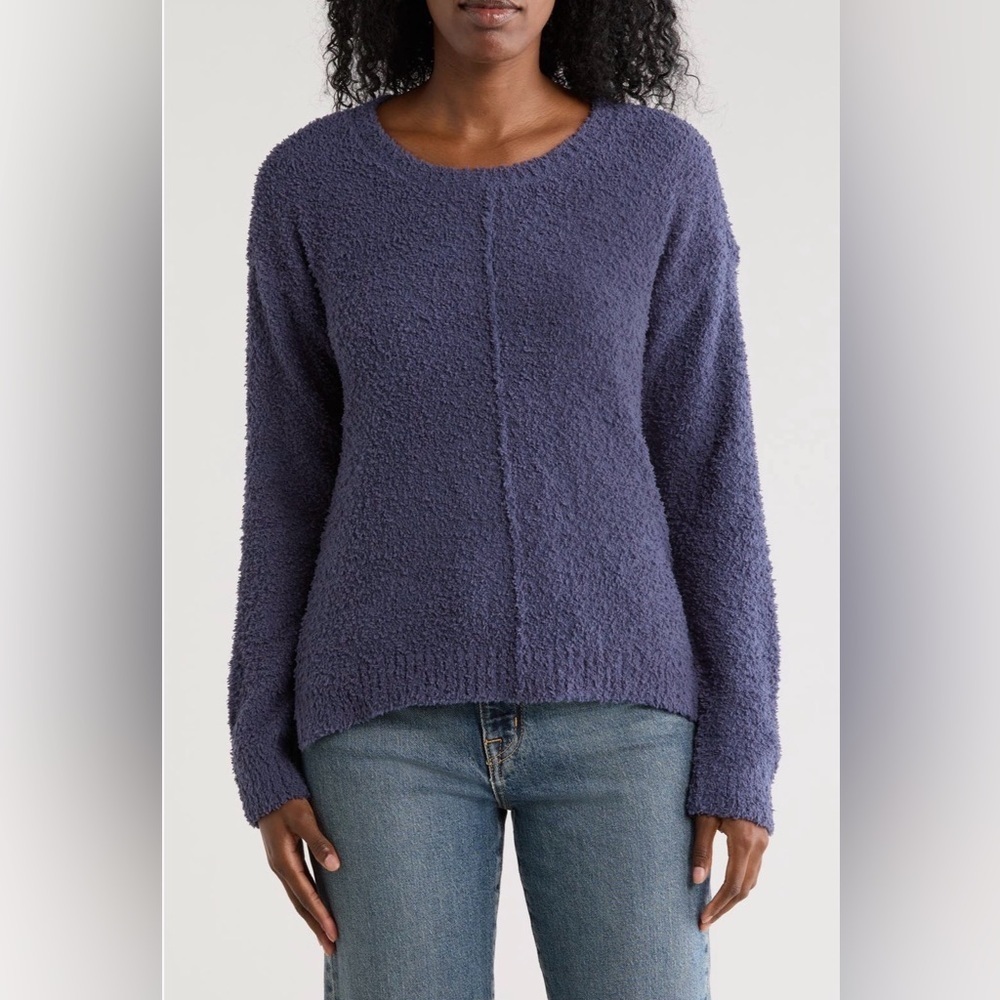 New! Bobeau Designer Silky Plush Deep Blue Sweater Women’s Size Large